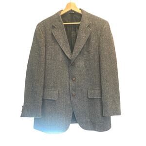 Vintage Corbin Ltd Herringbone Wool Blazer Union Made USA Redwood Ross